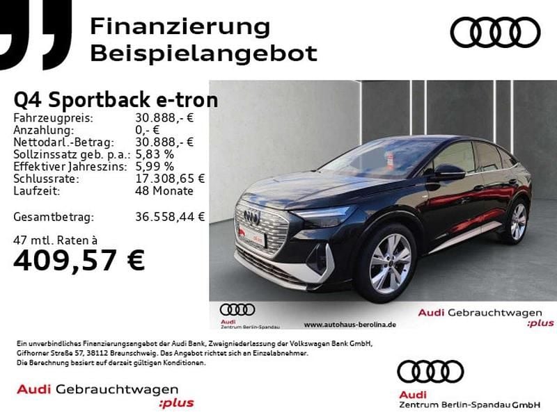 Mythosschwarz metallic Gebraucht 2022 Audi Q4 e-tron S-Line SUV | 30.888 € (Etwas zu teuer) - Bild 1/4