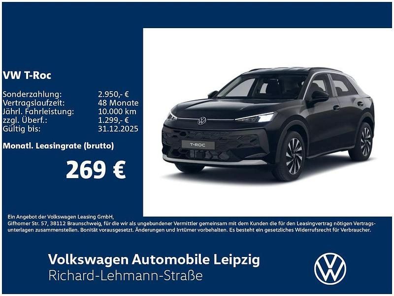Schwarz Neu 2025 VW T-Roc Life SUV | 34.990 € (Etwas zu teuer) - Bild 1/3
