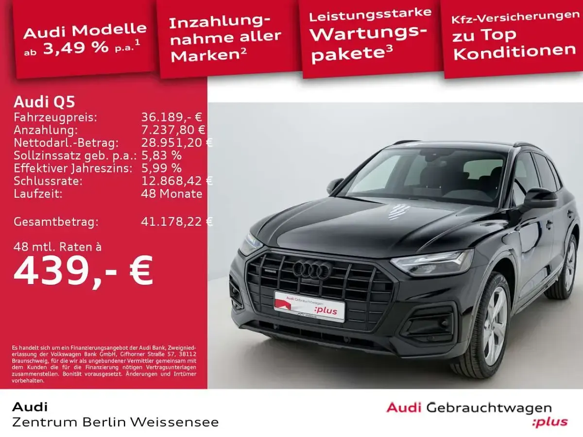 Gebraucht Audi Q5 Advanced 286 PS (210 kW) 2022 Mythosschwarz metallic SUV