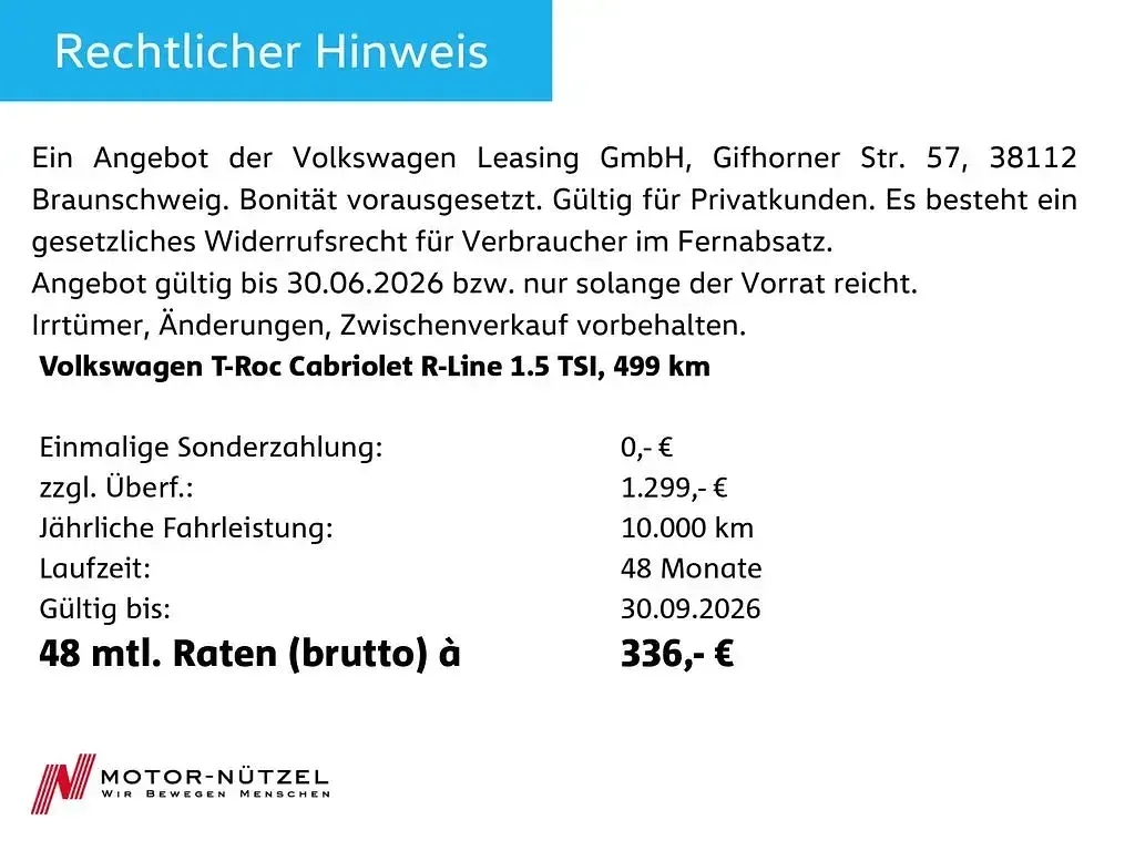 Neu VW T-Roc Cabriolet R-line 150 PS (110 kW) 2026 Schwarz Cabrio