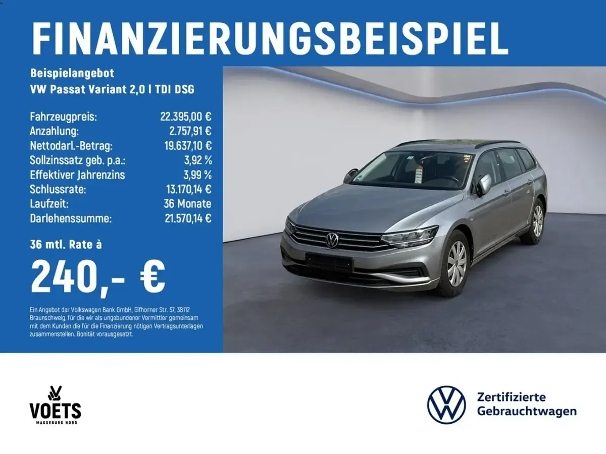 Gebraucht VW Passat Conceptline 150 PS (110 kW) 2022 Silber Kombi