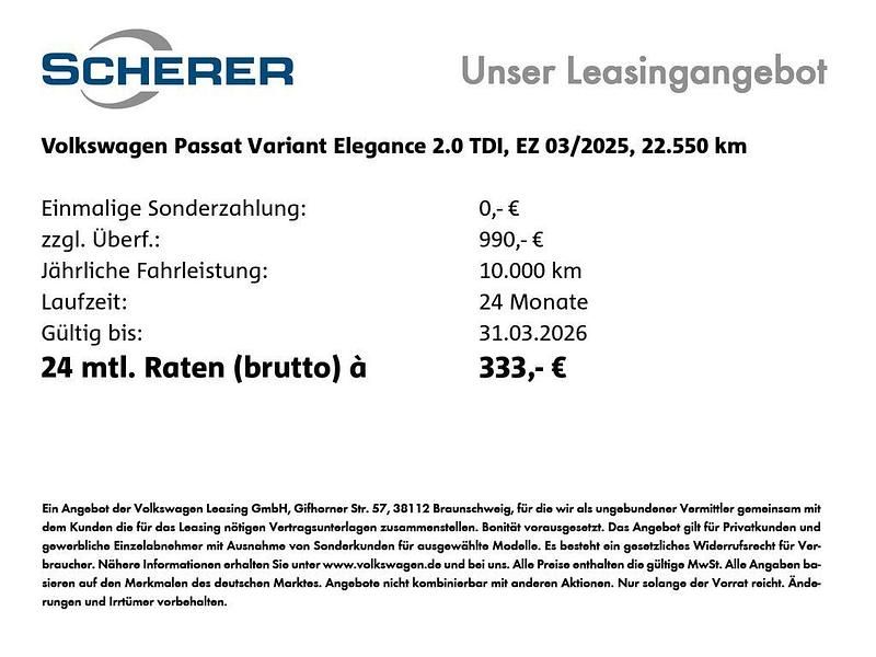 Gebraucht VW Passat Elegance 150 PS (110 kW) 2025 Grenadillschwarz metallic (metallic) Kombi