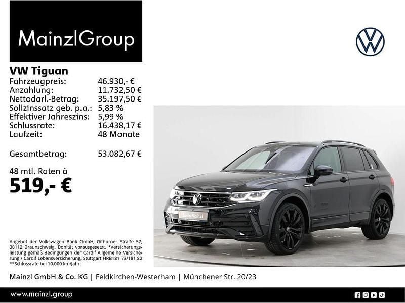 Schwarz Gebraucht 2023 VW Tiguan R-line SUV | 46.930 € - Bild 1/3