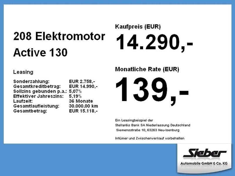 Gebraucht Peugeot e-208 Active 100 kW (136 PS) 2022 Blau Kleinwagen