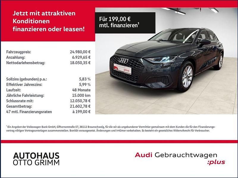Grau Gebraucht 2023 Audi A3 Basis Limousine | 24.979 € (Fairer Preis) - Bild 1/4