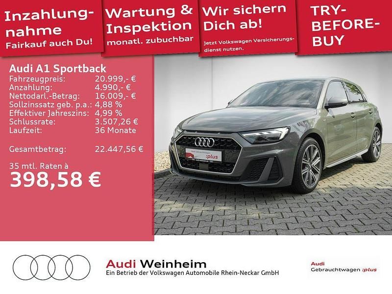 Chronosgrau metallic Gebraucht 2019 Audi A1 Sportback S-Line Kleinwagen | 20.999 € (Guter Preis) - Bild 1/3