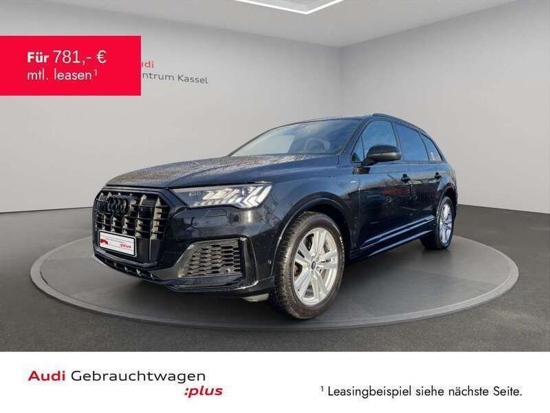 Mythosschwarz metallic Gebraucht 2023 Audi Q7 S-Line SUV | 72.990 € (Teuer) - Bild 1/3