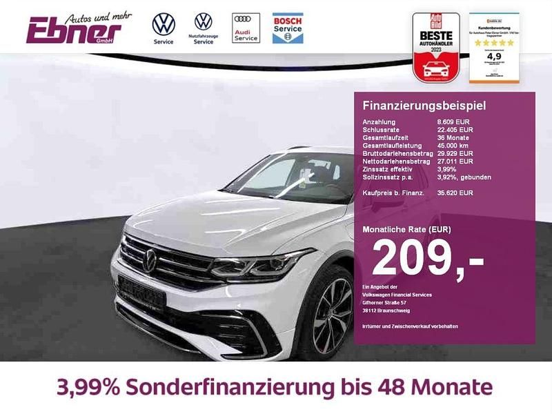 Pure white Gebraucht 2022 VW Tiguan R-line SUV | 35.620 € (Fairer Preis) - Bild 1/4