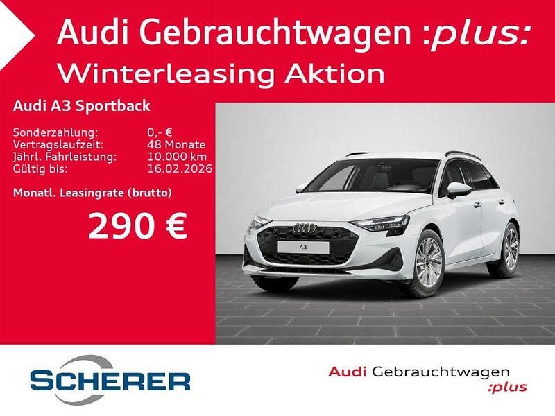 Gletscherweiß metallic (metallic) Gebraucht 2025 Audi A3 Ambiente Limousine | 32.750 € (Superpreis) - Bild 1/3
