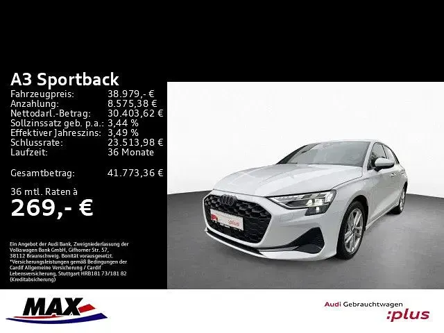 Brugt Audi A3 Advanced 204 HK (150 kW) 2025 Hvid Sedan