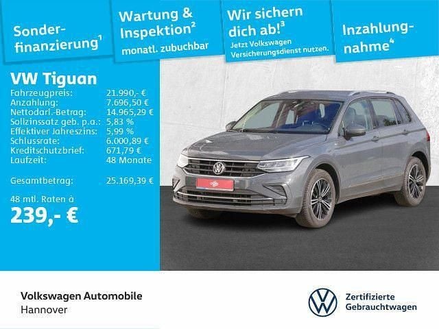 Delfingrau metallic Gebraucht 2021 VW Tiguan United SUV | 21.990 € (Superpreis) - Bild 1/4