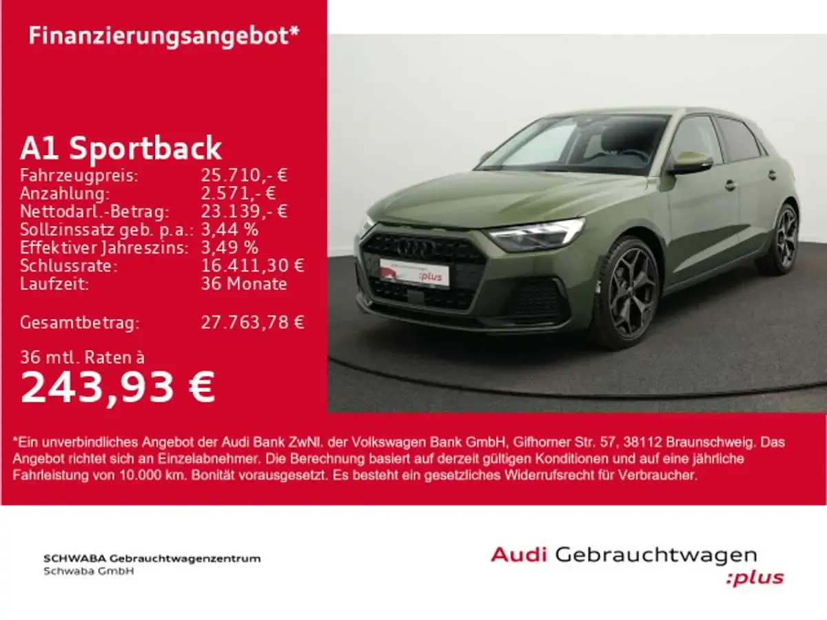 Gebraucht Audi A1 Advanced Plus 116 PS (85 kW) 2025 Distriktgrün metallic SUV