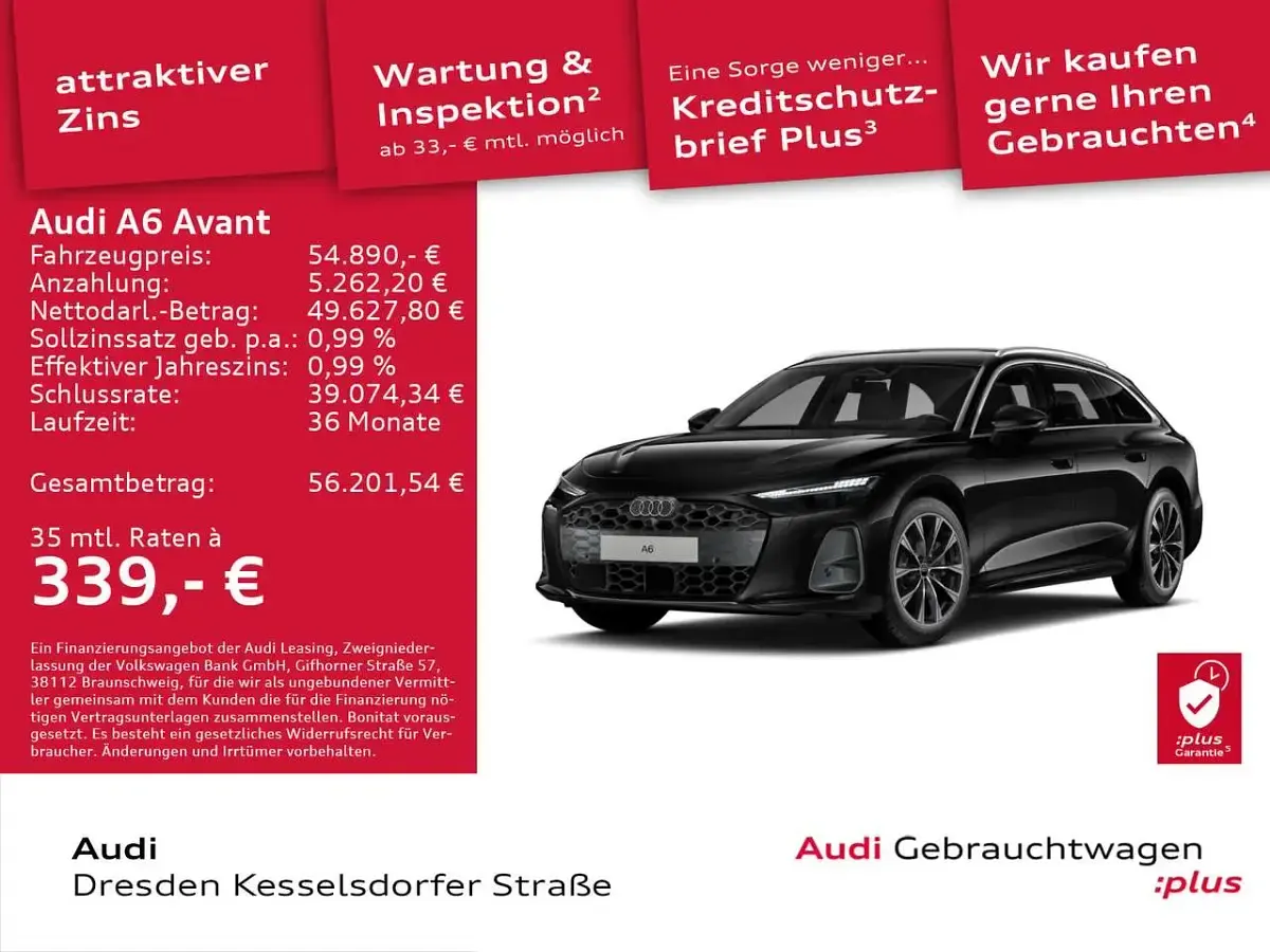 Gebraucht Audi A6 Advanced 204 PS (150 kW) 2025 Mythosschwarz metallic Kombi