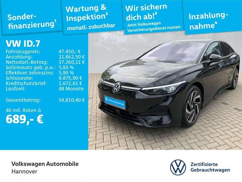 Grenadillschwarz metallic Gebraucht 2023 VW ID.7 Pro Kleinwagen | 47.450 € (Etwas zu teuer) - Bild 1/3