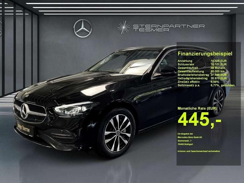 Metalliclack obsidianschwarz Gebraucht 2023 Mercedes C300e Avantgarde Kombi | 38.550 € (Superpreis) - Bild 1/3