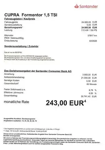 Gebraucht Cupra Formentor 150 PS (110 kW) 2023 Schwarz SUV