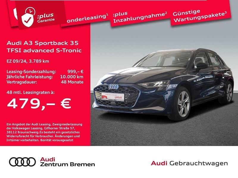 Second-hand Audi A3 Advanced Plus 150 CP (110 kW) 2024 Albastru Berlinǎ