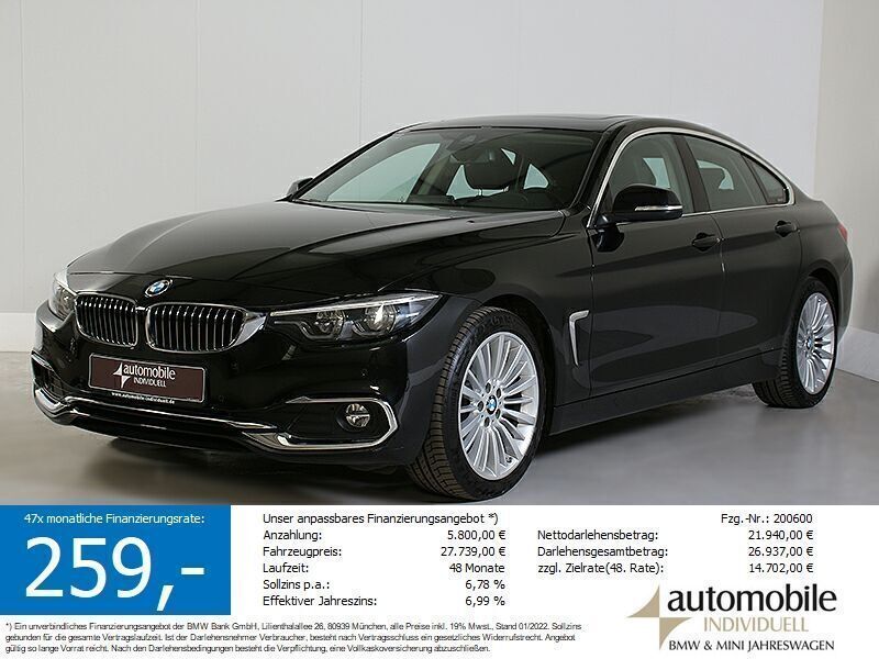 Saphirschwarz met. Gebraucht 2019 BMW 420 Gran Coupé Luxury Line Coupé | 27.740 € (Etwas zu teuer) - Bild 1/4