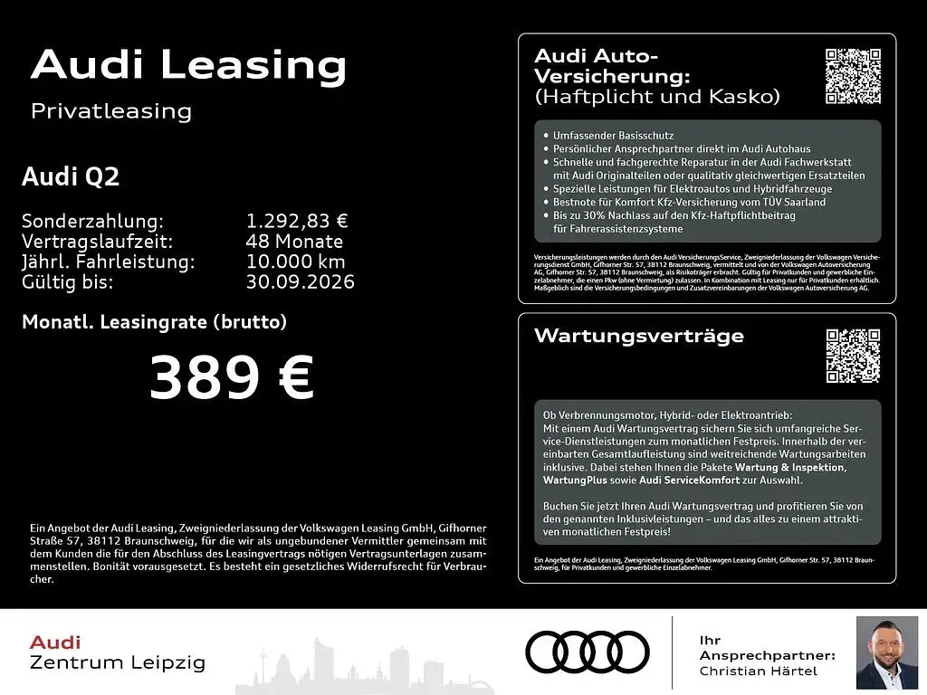 Gebraucht Audi Q2 Sport 150 PS (110 kW) 2026 Schwarz SUV