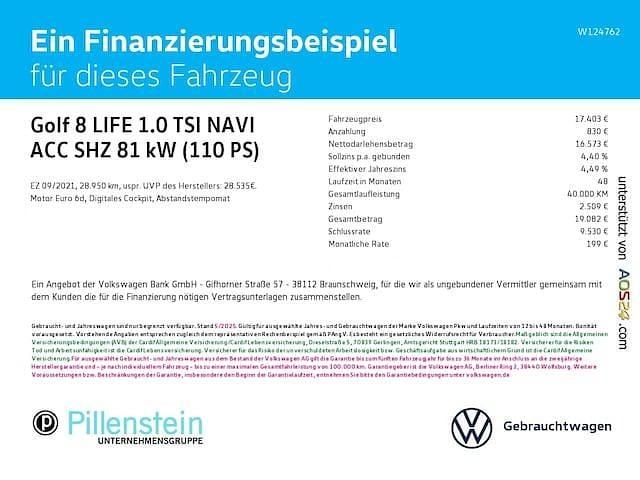 Gebraucht VW Golf VIII Life 110 PS (80 kW) 2021 Blau Limousine
