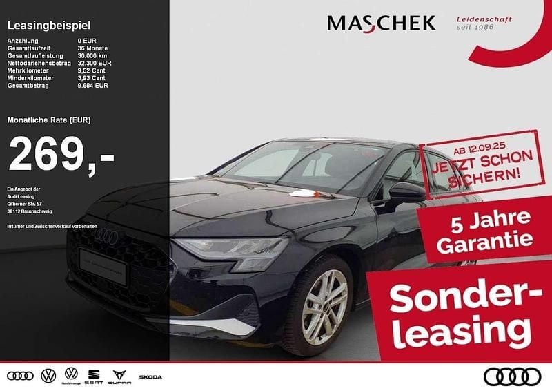 Schwarz Gebraucht 2024 Audi A3 Sportback Advanced Plus Limousine | 32.300 € (Guter Preis) - Bild 1/4