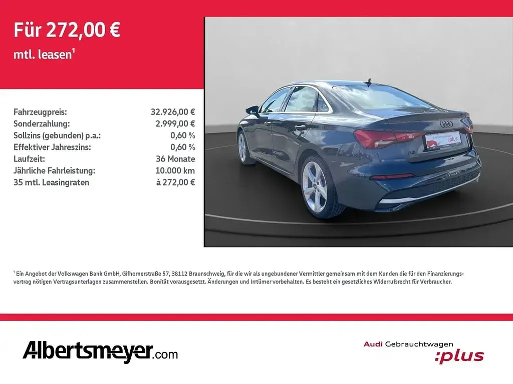 Gebraucht Audi A3 Advanced 150 PS (110 kW) 2025 Grau Limousine