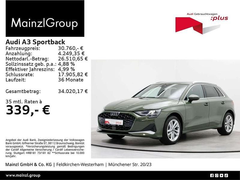 Gebraucht Audi A3 116 PS (85 kW) 2025 Distriktgrün metallic Limousine