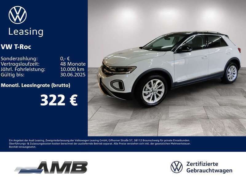 0q pure white Gebraucht 2024 VW T-Roc Style SUV | 32.890 € (Etwas zu teuer) - Bild 1/3