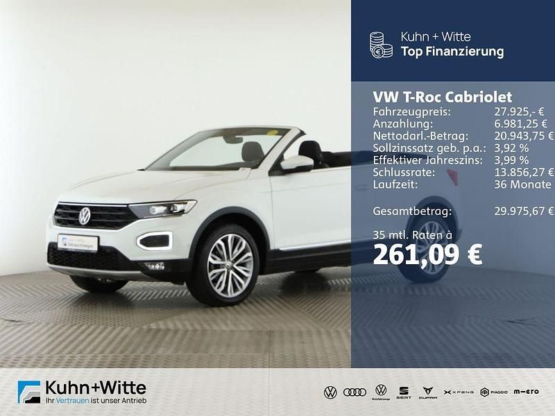 Weiß Gebraucht 2021 VW T-Roc Cabriolet Style Cabrio | 27.925 € (Fairer Preis) - Bild 1/3