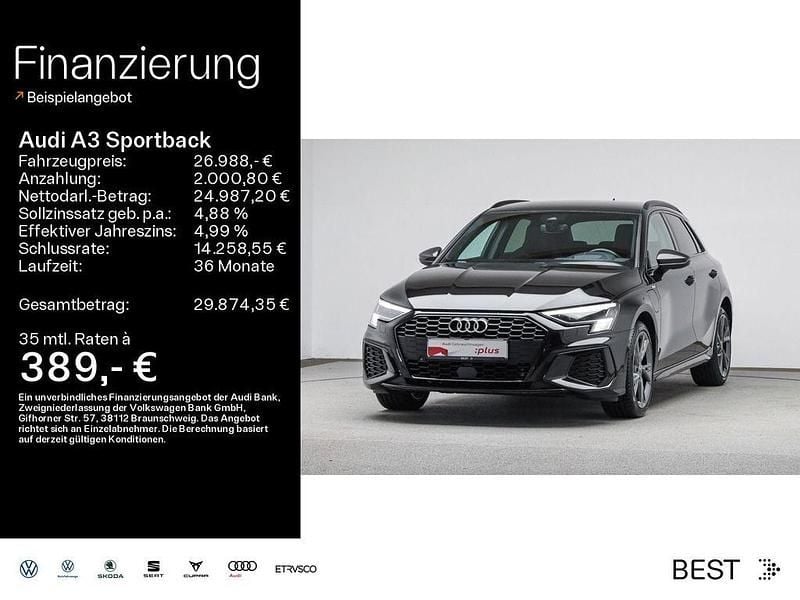 Mythosschwarz metallic Gebraucht 2021 Audi A3 Sportback e-tron Ambiente Limousine | 26.988 € (Etwas zu teuer) - Bild 1/4