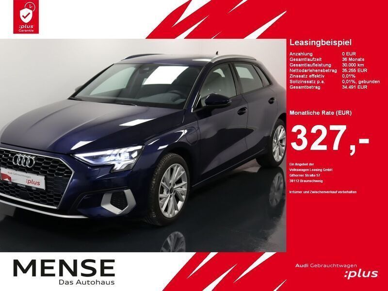 Navarrablau Gebraucht 2024 Audi A3 Sportback e-tron Advanced Plus Limousine | 35.255 € (Teuer) - Bild 1/4