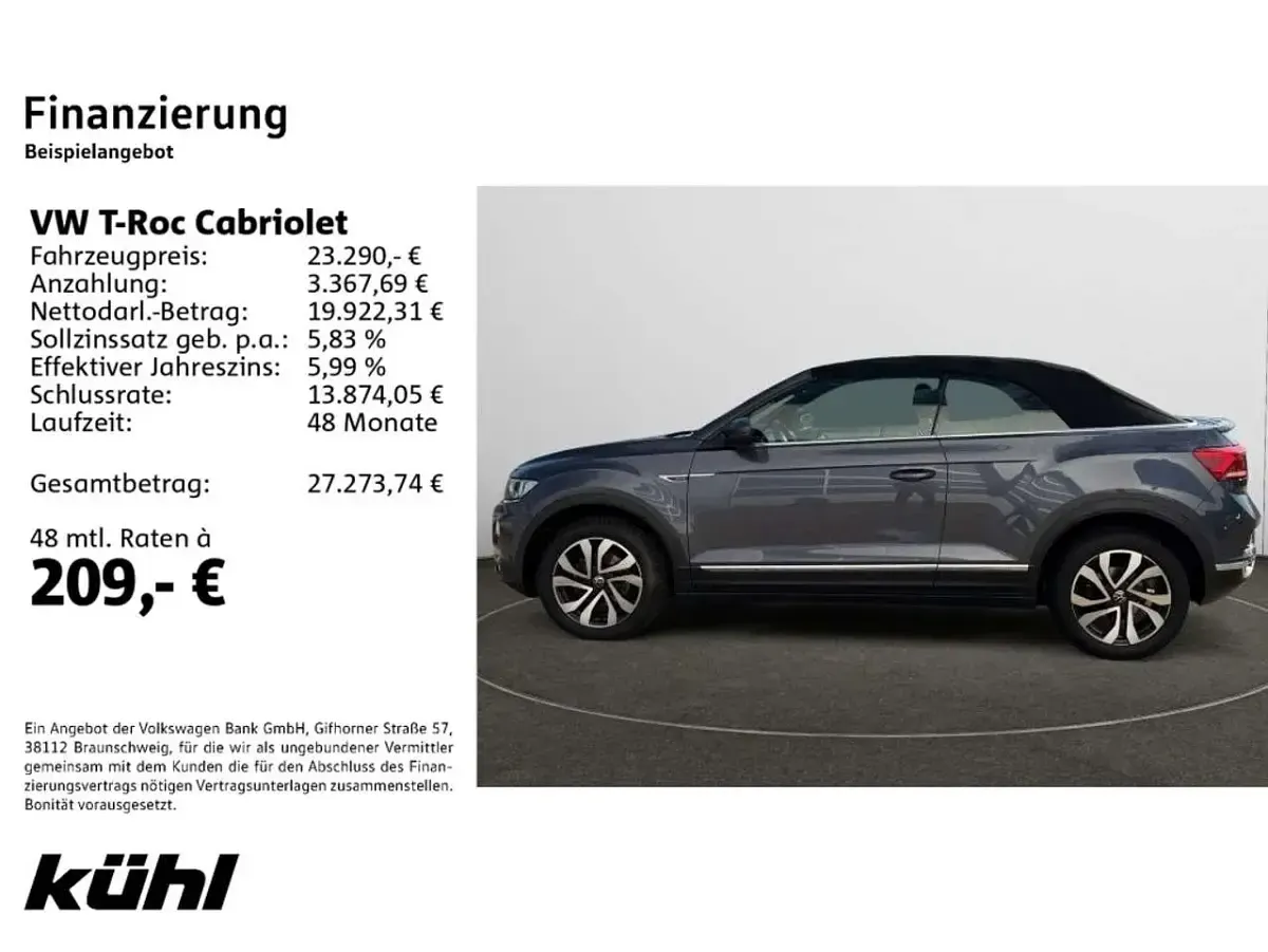 Gebraucht VW T-Roc Active 150 PS (110 kW) 2021 Rauchgrau metallic SUV