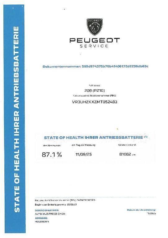 Gelb Gebraucht 2021 Peugeot e-208 GTi Kleinwagen | 11.950 € (Superpreis) - Bild 1/1