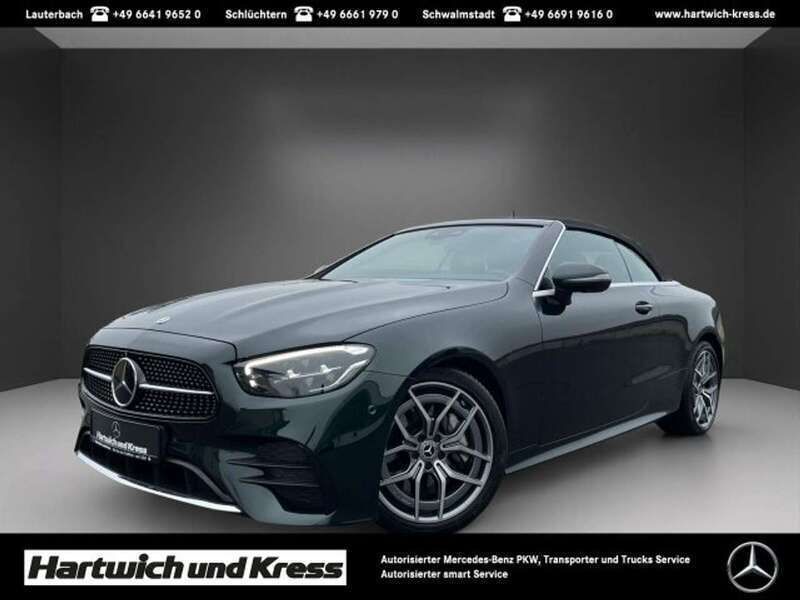 Smaragdgruen lack Gebraucht 2023 Mercedes E300 AMG line Plus Cabrio | 54.790 € (Fairer Preis) - Bild 1/4
