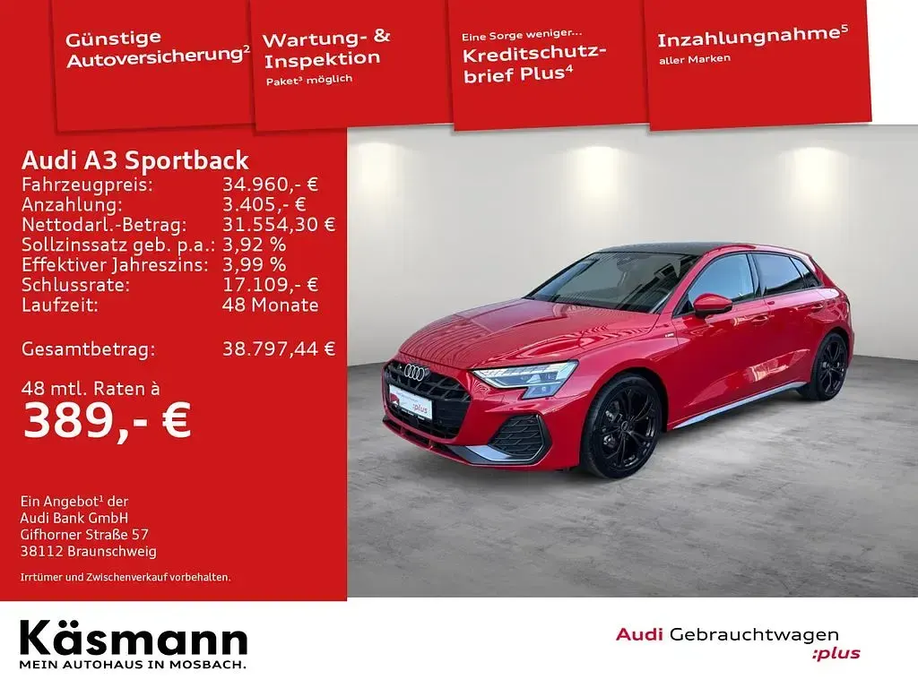 Brugt Audi A3 S-Line 116 HK (85 kW) 2025 Rød Sedan