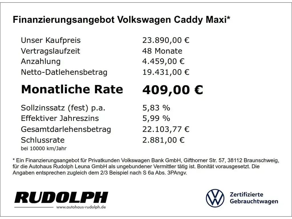 Gebraucht VW Caddy 114 PS (83 kW) 2021 Candyweiß Van / Kleinbus