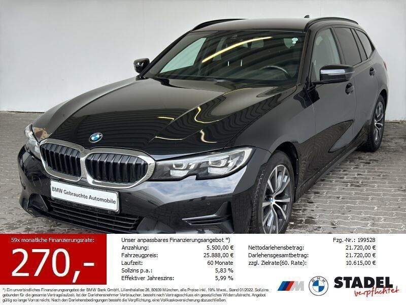 Black sapphire metallic Gebraucht 2022 BMW 318 Advantage Kombi | 21.879 € (Guter Preis) - Bild 1/4