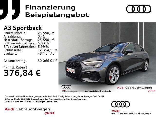 Grau Gebraucht 2022 Audi A3 Sportback e-tron S-Line Kleinwagen | 25.590 € (Guter Preis) - Bild 1/4