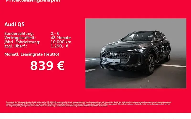 Neu Audi Q5 Ambiente 299 PS (219 kW) 2026 Grau SUV