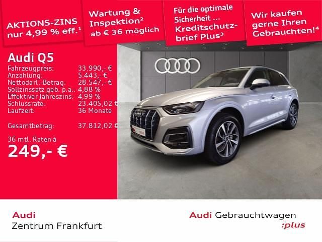 Florettsilber metallic/florett Gebraucht 2022 Audi Q5 Advanced SUV | 33.990 € (Guter Preis) - Bild 1/2