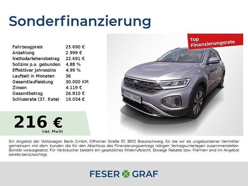 Indiumgrau metallic Gebraucht 2024 VW T-Roc Move SUV | 25.690 € (Guter Preis) - Bild 1/4