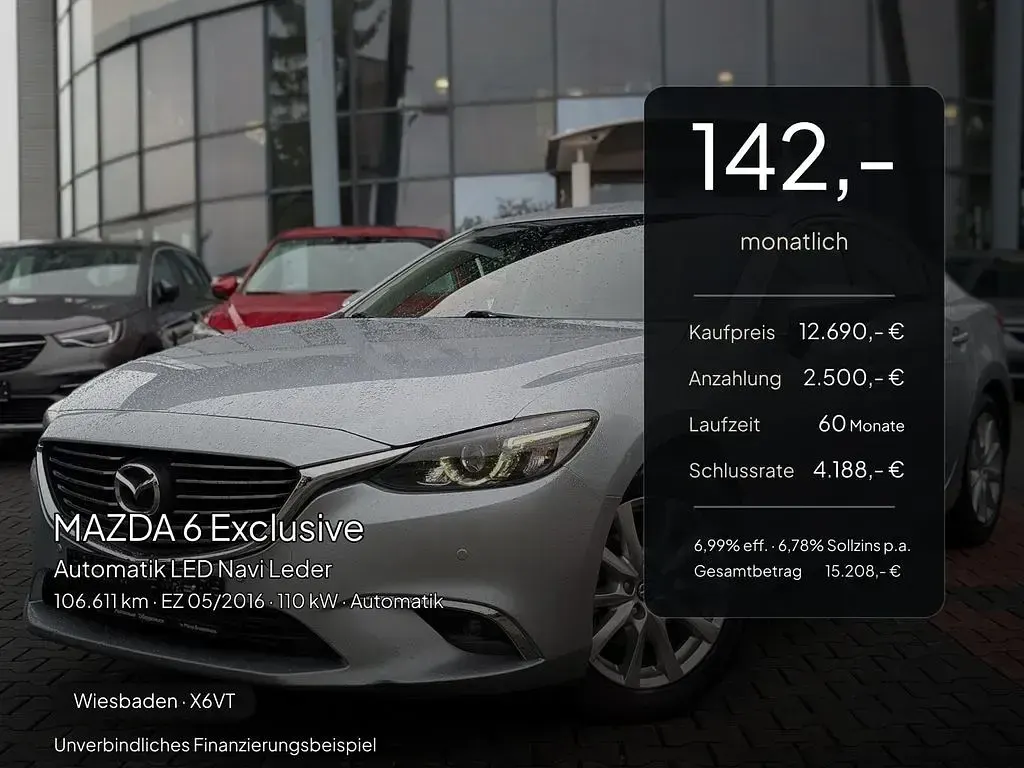 Gebraucht Mazda 6 Exclusive 150 PS (110 kW) 2016 Silber Limousine