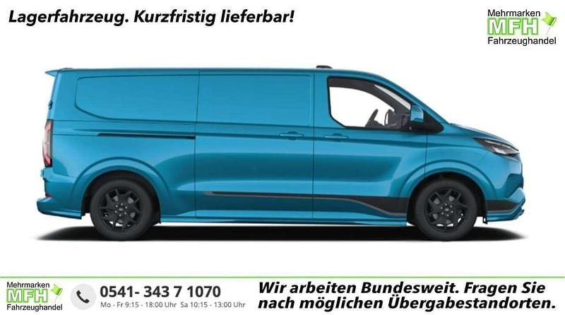 Digital aqua blue metallic Neu 2025 Ford E-Transit Sport Van | 44.200 € (Superpreis) - Bild 1/4