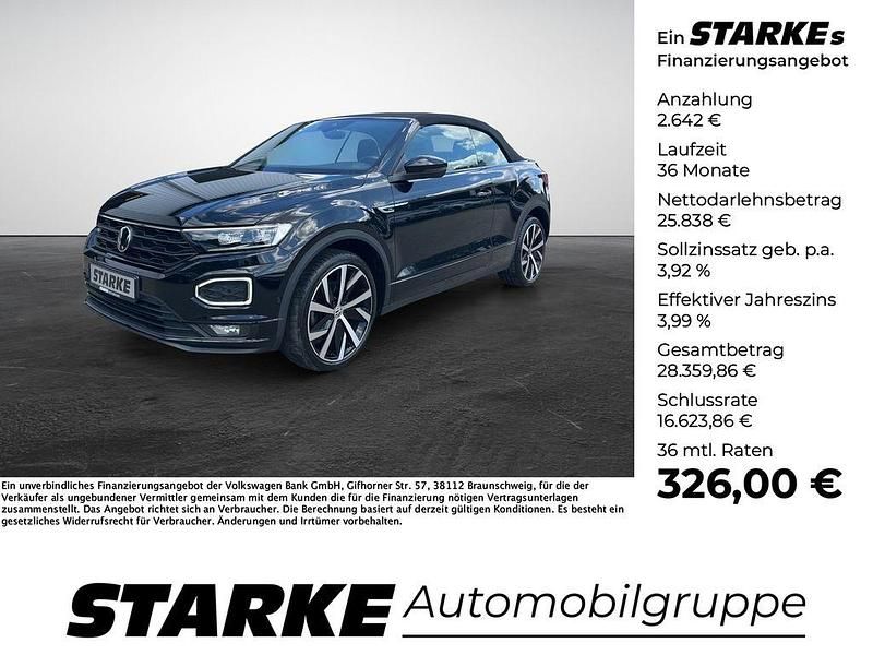 Schwarz Gebraucht 2021 VW T-Roc Cabriolet R-line Cabrio | 28.480 € (Fairer Preis) - Bild 1/4