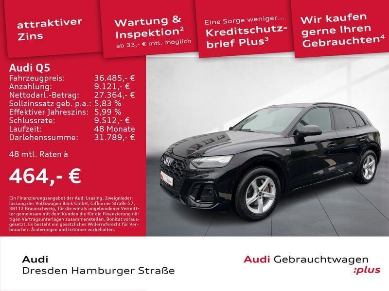 Mythosschwarz metallic Gebraucht 2022 Audi Q5 Ambiente SUV | 37.980 € (Superpreis) - Bild 1/3