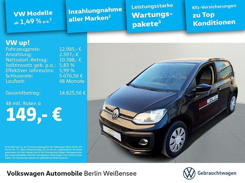 Gebraucht VW up! 65 PS (47 kW) 2022 Schwarz Kleinwagen