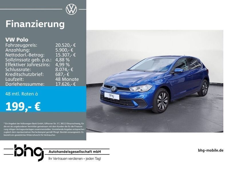 Reef blue metallic Gebraucht 2024 VW Polo Move Limousine | 20.520 € (Guter Preis) - Bild 1/4