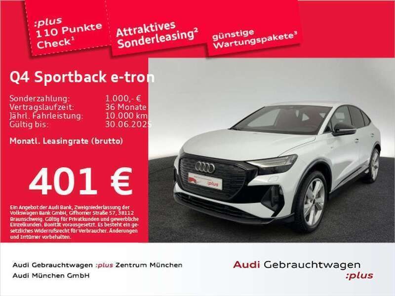 Gletscherweiß metallic Gebraucht 2024 Audi Q4 e-tron S-Line SUV | 51.737 € (Fairer Preis) - Bild 1/2