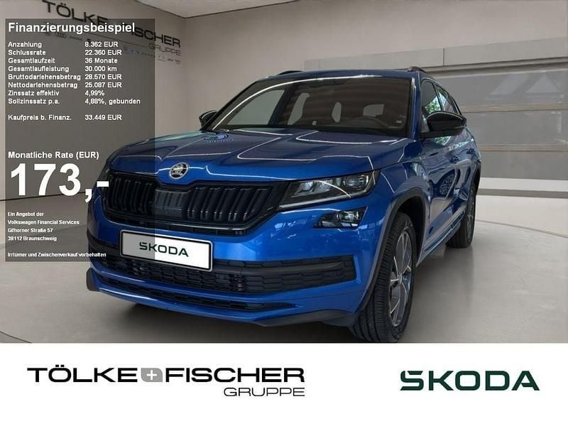 Blau Gebraucht 2021 Skoda Kodiaq SportLine SUV | 33.449 € (Fairer Preis) - Bild 1/4