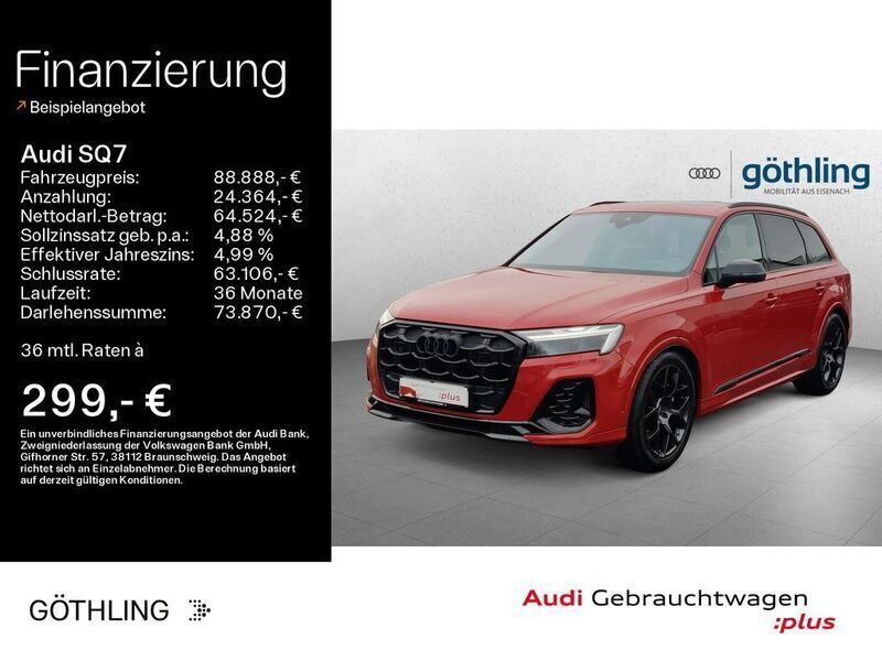Chilirot metallic Gebraucht 2024 Audi SQ7 Ambiente SUV | 88.888 € (Guter Preis) - Bild 1/4